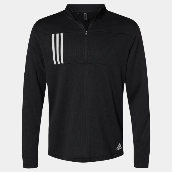 Men's 3-Stripes Double-Knit Quarter-Zip Pullover Thumbnail